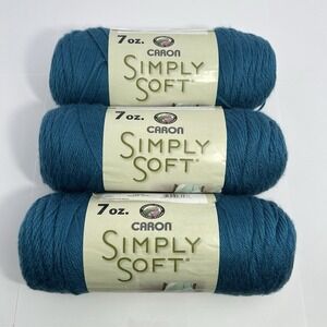 Lot of 3 Caron Simply Soft Ocean 9946 Yarn 7oz Skeins Matching Dates 2010